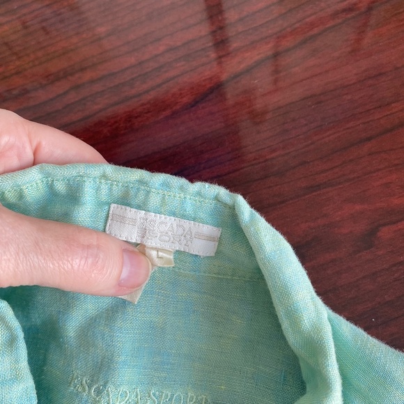 Linen Escada Sport Mint green Top - Picture 4 of 6
